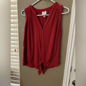 Knox Rose Red Button-Front Blouse